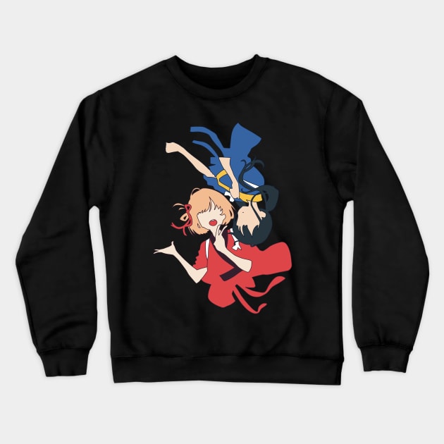 Lycoris recoil anime characters chisato and takina minimalist flat art Crewneck Sweatshirt by Animangapoi